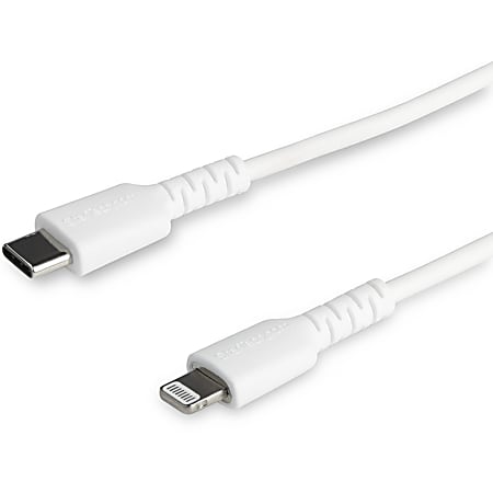 StarTech.com 2m/6.6ft USB C to Lightning Cable - MFi Certified - Heavy Duty Lightning Cable - White - Durable USB Charging Cable (RUSBCLTMM2MW)