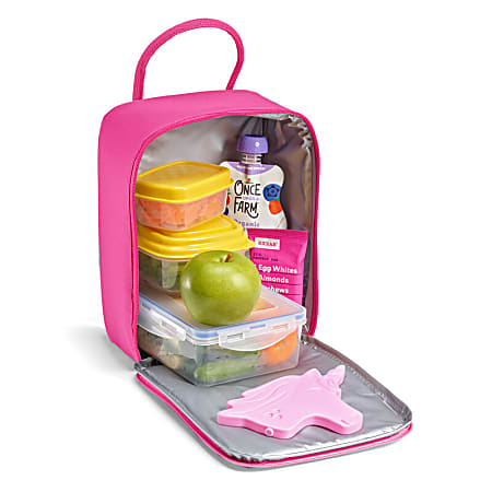 Fit & Fresh Connor Lunch Bag, 10”H x 4-1/2”W x 7-1/2”D, Pink