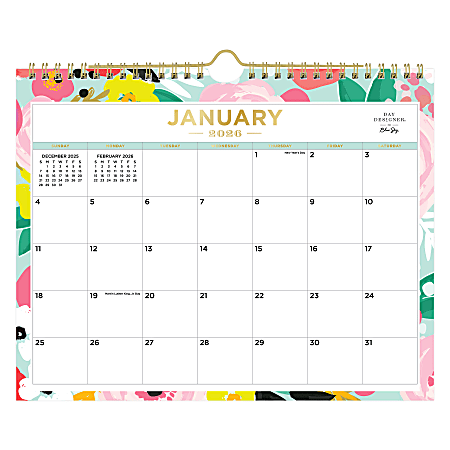 2026 Blue Sky Monthly Wall Calendar, 11” x 8-3/4”, Secret Garden Mint, January To December, 148632