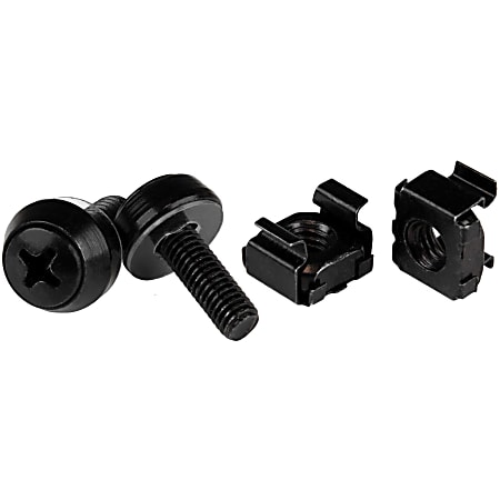 StarTech.com 50pc 10-32 Server Rack Cage Nuts and Screws w/Washers - Network/IT Rack Mount Hardware Kit - CABSCREW1032