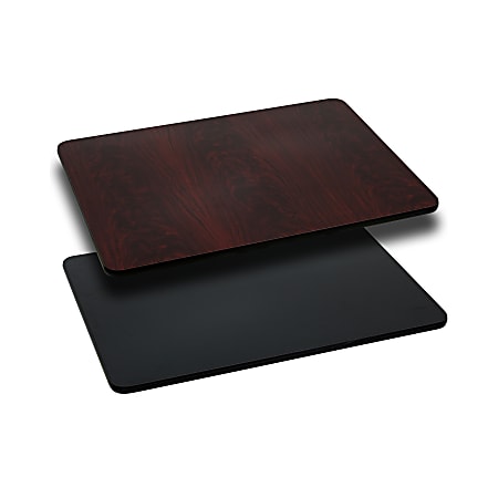 Flash Furniture Reversible Laminate Rectangular Table Top, 24" x 42", Black/Mahogany