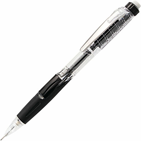 Pentel® Twist-Erase Click Mechanical Pencil, #2 Lead, 0.5 mm, Refillable, Transparent Black Barrel
