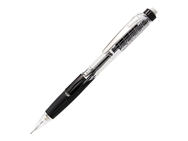 Pentel® Twist-Erase Click Mechanical Pencil, #2 Lead, 0.5 mm, Refillable, Transparent Black Barrel