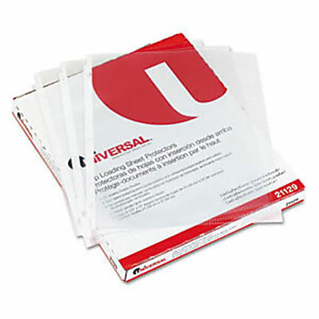 Universal Top-Load Non Glare Heavy Guage Sheet Protector - Letter 8.5" x 11" - Rectangular - Polypropylene - 50 / Box - Clear