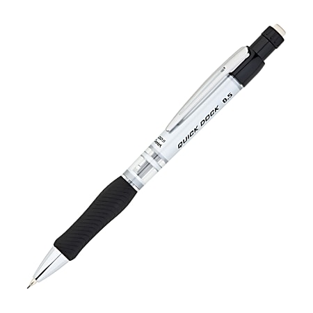 Pentel® Quick Dock™ Mechanical Pencil, 0.5 mm, Silver/Black Barrel