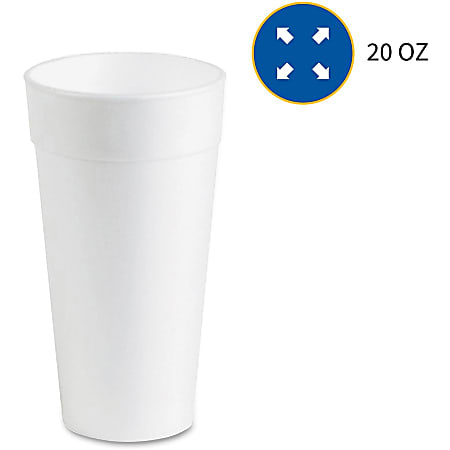 Genuine Joe 20 oz Foam Cups - 500 / Carton - White - Styrofoam - Hot Drink, Cold Drink Genuine Joe 20 oz Foam Cups - 500 / Carton - White - Styrofoam - Hot Drink, Cold Drink