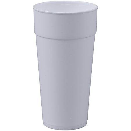 Genuine Joe 24 oz Foam Cups - 300 / Carton - White - Styrofoam - Hot Drink, Cold Drink