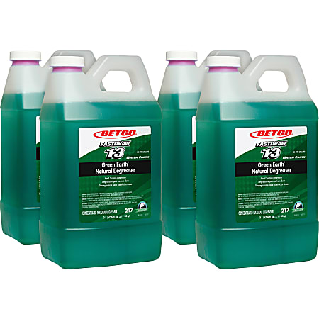 Betco Green Earth Natural Degreaser - FASTDRAW 13 - Concentrate - 67.6 fl oz (2.1 quart) - 4 / Carton - Bio-based, Phosphate-free, Spill Proof - Dark Green