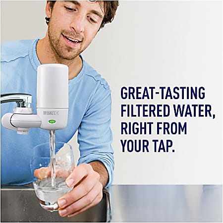 Brita On Tap Water Filtration System Replacement Filters For Faucets - 100 gal Filter Life - Blue, White - 1 Each