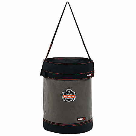 Ergodyne Arsenal® 5930T Web Handle Canvas Hoist Bucket With Top, 17" x 12-1/2", Gray