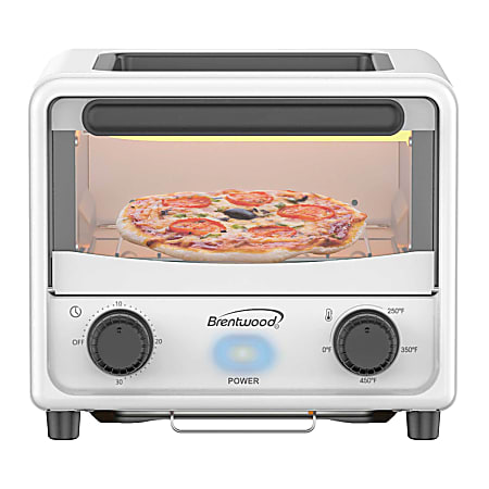 Brentwood 183 Cu In 500W Stainless Steel Mini Toaster Oven, White