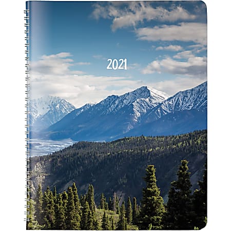 Brownline Planner - Monthly - 1.2 Year - December 2020 till January 2022 - Twin Wire - Nature's Hues - Ruled Daily Block, Reminder Section, Notes Area, Six Month Reference - 1 Each