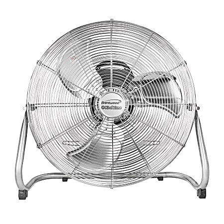 Brentwood Kool Zone 20" 3-Speed Floor Fan, 24" x 23-1/2", Chrome