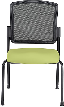 WorkPro® Spectrum Series Mesh/Vinyl Stacking Guest Chair with Antimicrobial Protection, Armless, Lime, Set Of 2 Chairs