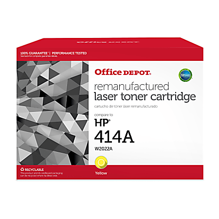Office Depot® Brand Remanufactured Yellow Toner Cartridge Replacement For HP 414A, W2022A