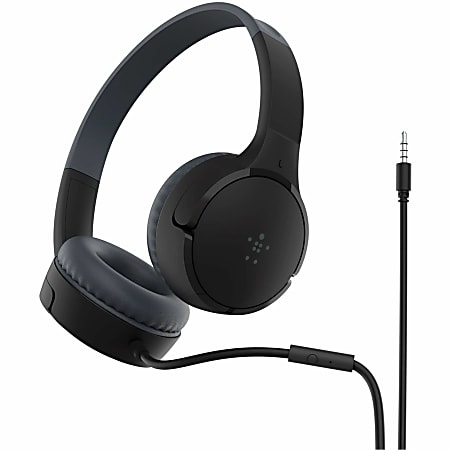 Belkin SOUNDFORM Mini Wired On-Ear Headphone for Kids - Stereo - Mini-phone (3.5mm) - Wired - Over-th - AUD004BTBK