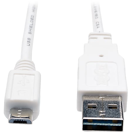 Eaton Tripp Lite Series Universal Reversible USB 2.0 Cable (Reversible A to 5Pin Micro B M/M) White, 3 ft. (0.91 m) - UR050003WH