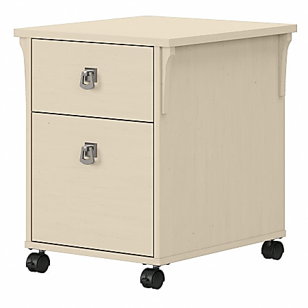 Bush® Furniture Salinas 2-Drawer Mobile File Cabinet, Antique White, Standard Delivery