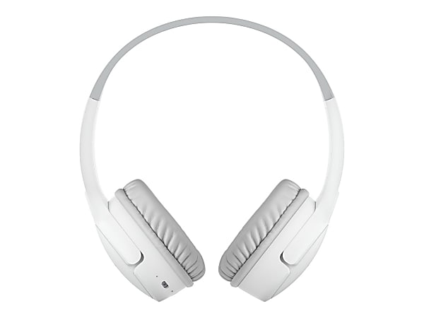 Belkin SoundForm Mini Wireless On-Ear Headphones for Kids - Stereo - Mini-phone (3.5mm) - Wired/Wireless - Bluetooth - 30 ft - On-ear, Over-the-head, Over-the-ear - Binaural - Ear-cup - 4 ft Cable - White