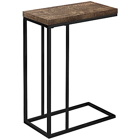 Monarch Specialties Zachary Accent Table, 25-1/4"H x 10-1/4"W x 18-1/4"D, Brown/Black