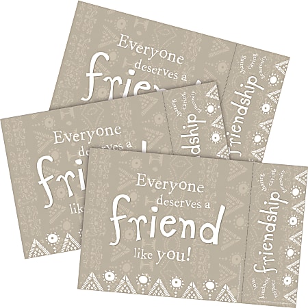 Barker Creek Thoughtfulness Awards & Bookmarks Set, 8-1/2" x 5-1/2", Friendship, Set Of 90 Awards
