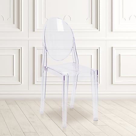 Flash Furniture Ghost Side Chairs, Clear, Set Of 4 Chairs