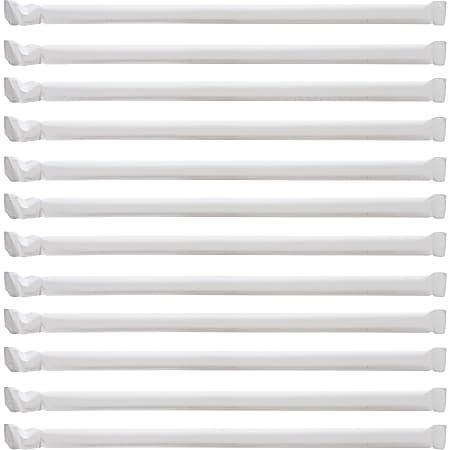 Genuine Joe Jumbo Translucent Straight Straws - 7.75" Length - 6000 / Carton - Clear