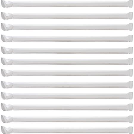 Genuine Joe Jumbo Translucent Straight Straws - 7.75" Length - 6000 / Carton - Clear