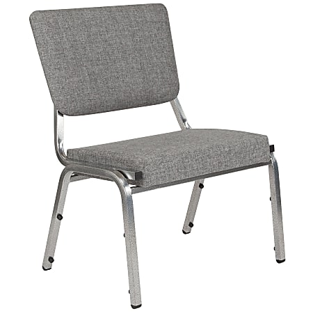Flash Furniture HERCULES Fabric Bariatric Medical Reception Chair With Antimicrobial Protection And 3/4-Panel Back, Gray/Silvervein