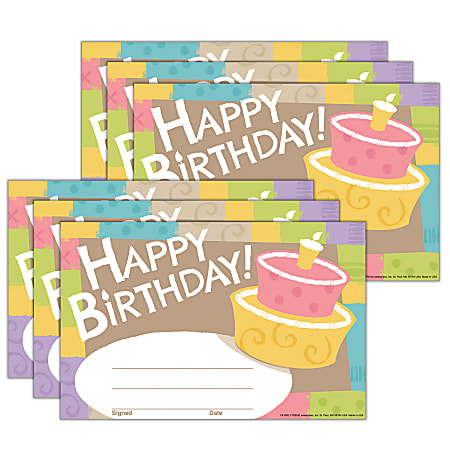 Trend Birthday Good To Grow Recognition Awards, 5-1/2" x 8-1/2", 30 Awards Per Pack, Bundle Of 6 Packs