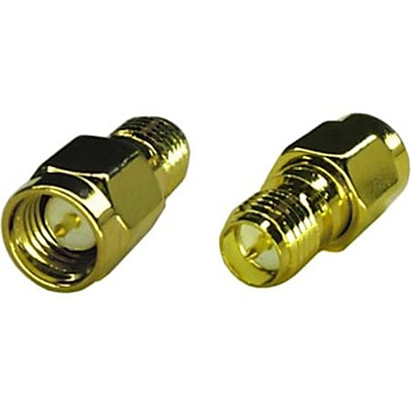 Premiertek SMA-Male to RP-SMA-Female Adapter Connector - 1 Pack - 1 x RP-SMA Female - 1 x SMA Male - Gold Connector