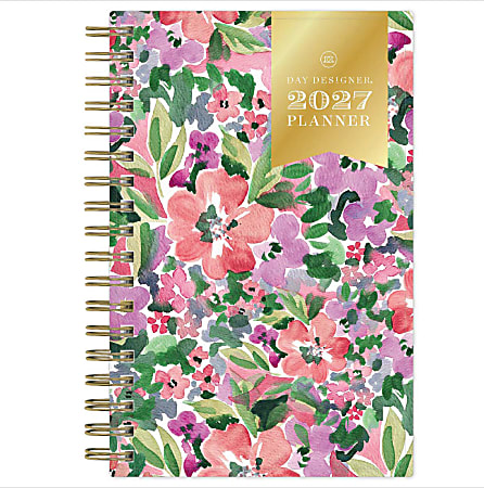 2027 Blue Sky Day Designer Ula Bloom Weekly/Monthly Planning Calendar, 3.625x6.125, Floral Design, Safety Wirebound, Jan-Dec 2027, Qty 1