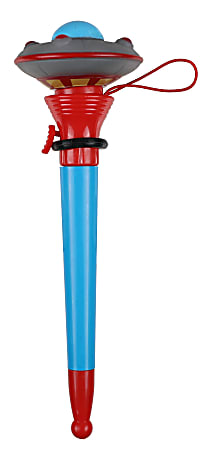 Office Depot® Brand Ballpoint Pen With Topper, Medium Point, 1.0 mm, Blue Barrel, Black Ink, Spaceship