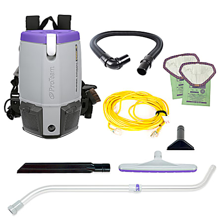 ProTeam Super Coach Pro 6 Triangular 6 Qt. Backpack Vacuum, With Xover Multi-Surface Telescoping Wand Tool Kit