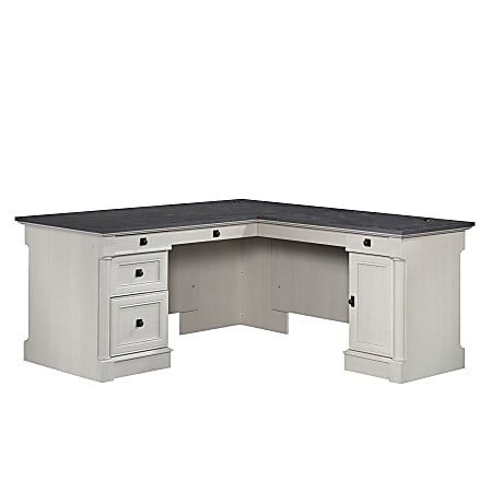 Sauder® Palladia 69”W L-Shaped Corner Desk, Glacier Oak