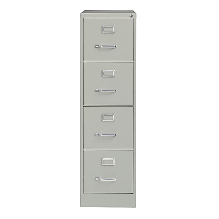 Hirsh 22"D Vertical 4-Drawer File Cabinet, Light Gray