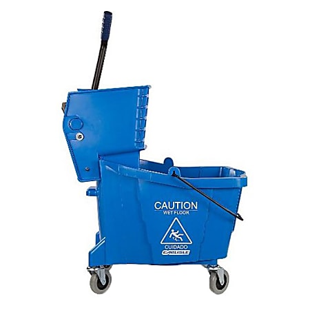 Carlisle Mop Bucket With Wringer, 35 Qt, Blue