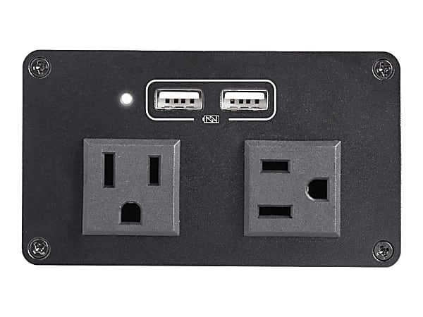 StarTech.com Power Outlet Module for Conference Table Connectivity Box - 2x AC Power and 2x USB-A - Power and Charging Hub - Power Outlet Module for Conference Table Connectivity Box