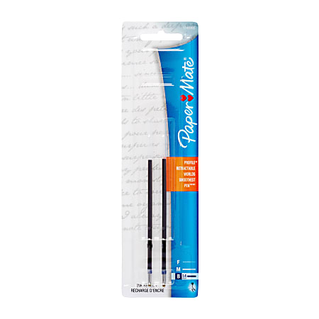 Paper Mate® Profile Retractable Ballpoint Pen Refills, Black, Pack Of 2 Refills