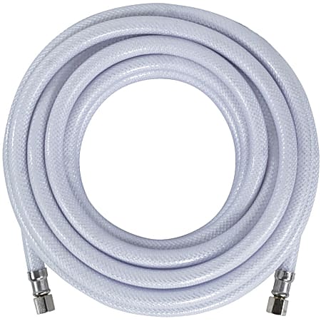 Certified Appliance Accessories PVC Ice Maker Connector with 1/4" Compression - 25 ft - White - Polyester, Polyvinyl Chloride (PVC), Stainless Steel