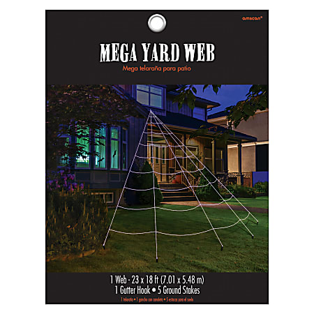 Amscan Mega Yard Spider Web, 276”H x 216”W x 2”D, White