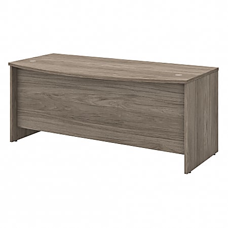 Bush Business Furniture Studio C 72"W Bow-Front Computer Desk, Modern Hickory, Standard Delivery