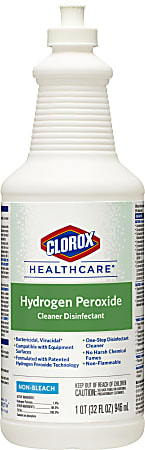 Clorox Healthcare Hydrogen Peroxide Cleaner Disinfectant Pull-Top - Liquid - 32 fl oz (1 quart) - 1 Each - Clear