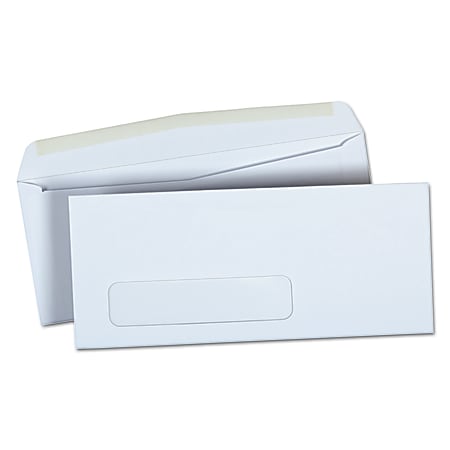 Universal® #9 Business Envelopes, Window, Gummed Closure, White, Box Of 500