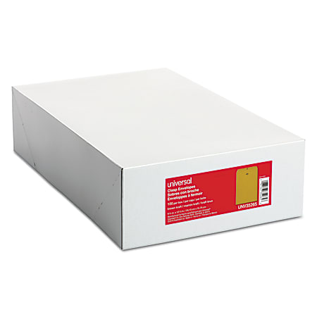 Universal® Center-Seam 9 1/2" x 12 1/2" Manila Envelopes, Clasp Closure, 28 Lb, Brown Kraft, Box Of 100