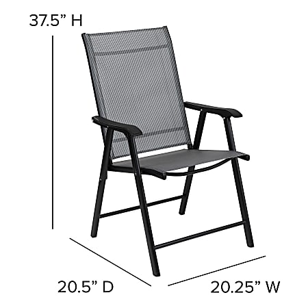Flash Furniture Paladin Outdoor Folding Patio Sling Chairs Black