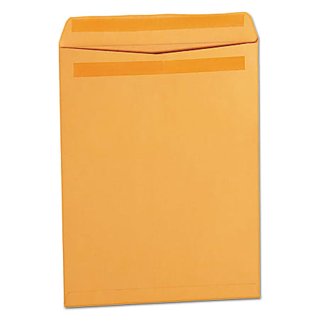 Universal® Self-Stick File-Style  12 1/2" x 9 1/2" Manila Envelopes, Self-Adhesive Closure, Brown Kraft, Box Of 250