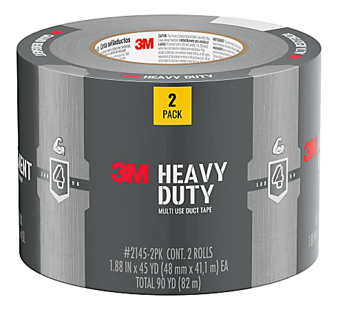 3M™ Heavy Duty Duct Tape 2145-2PK, 1.88in x 45yd, 2 Rolls/Pack