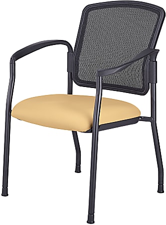 WorkPro Spectrum Series MeshVinyl Stacking Guest Chair With Antimicrobial Protection With Arms Tan Set Of 2 Chairs BIFMA Compliant ODP Business Solutions
