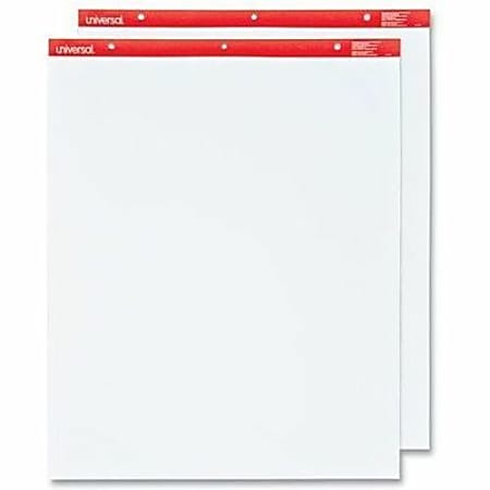 Universal Easel Pads/Flip Charts, Unruled, 27x 34, White, 50 Sheets, 2/Carton - 1 Subject(s) - Tape Bound - 35600